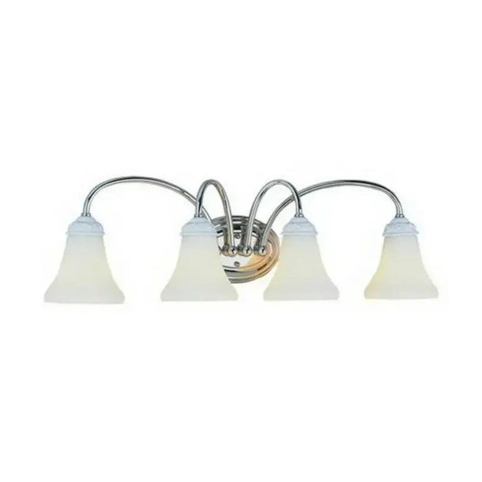Four Bath Wall Light | 400 Watt | Polished Chrome and Painted White Finish