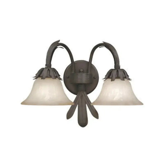 2 Wall Sconce | 200 Watt | Warm Amber Glaze | Oil Rubbed Bronze Finish