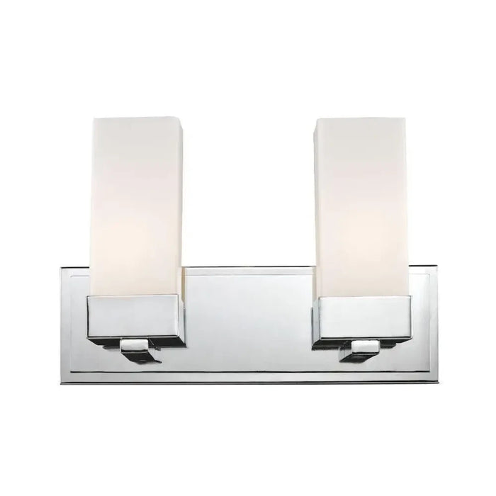 Two Light Bath Vanity Wall Fixture | Two 100 Watt Maximum. Incandescent or LED | Polished Chrome