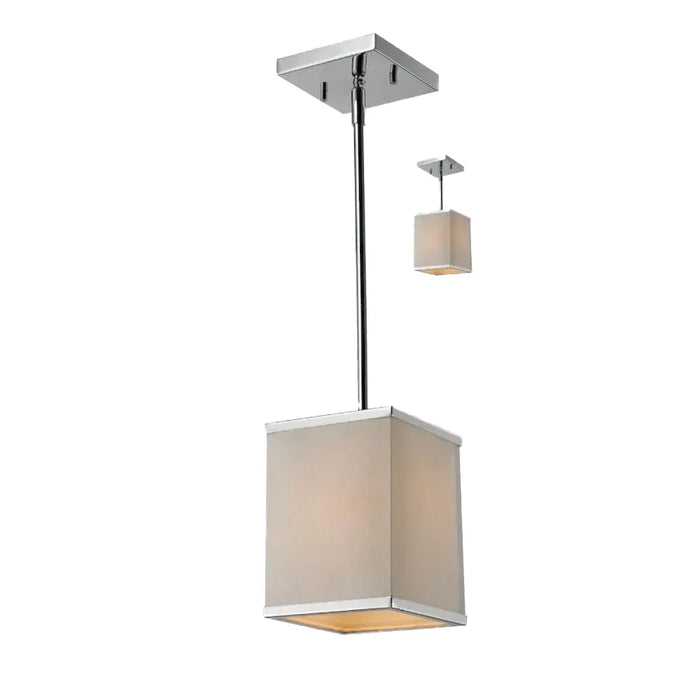 6" Mini Pendant or Semi Flush Ceiling Mount | 60 Watt Maximum. Incandescent or LED | Polished Chrome Finish