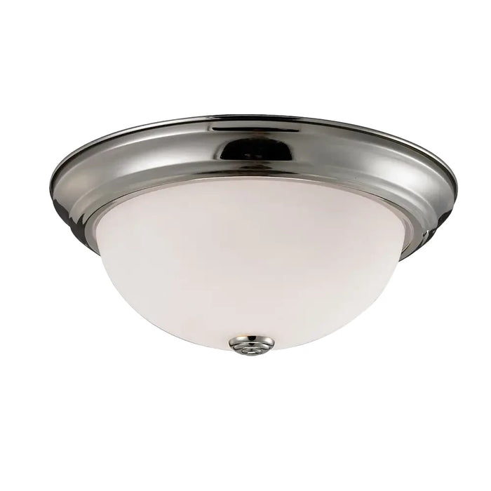 15-inch Ceiling Flush Mount | Three 60 Watt Maximum. Incandescent or LED | Brushed Nickel