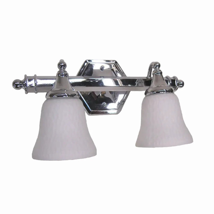 16" Two Light Bath Vanity Wall Mount | Two 100W Maximum. Incandescent or LED | Polished Chrome