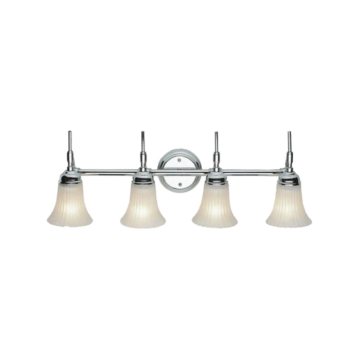 Four Light Bath Wall | Four 100 Watt Maximum. Incandescent or LED | Polished Chrome