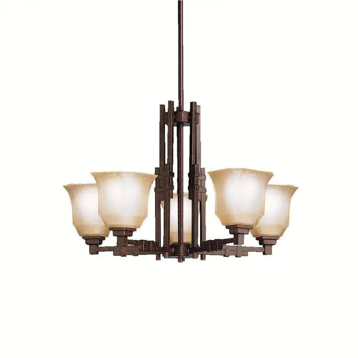 Five Hanging Chandelier | 500 Watt | Tannery Bronze